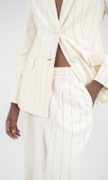 SIXDO Beige Stripe Linen Vest